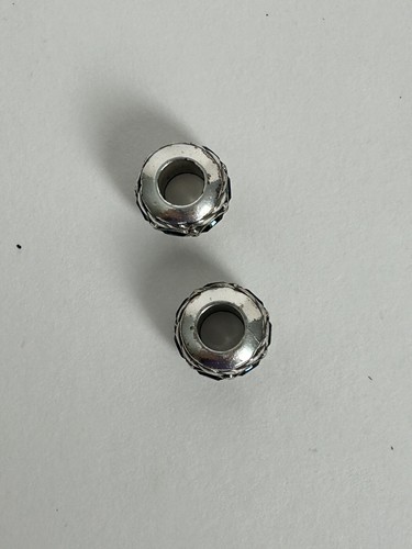 Brighton QUINTET Silver BLUE Swarovski Crystals Bead Charm - Set of 2 - Picture 4 of 4