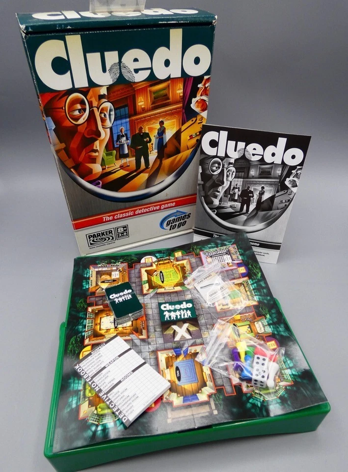 CLUEDO Detective Board Game To Go by Parker - Travel Version (8+) ~ Complete - Image 2 of 4