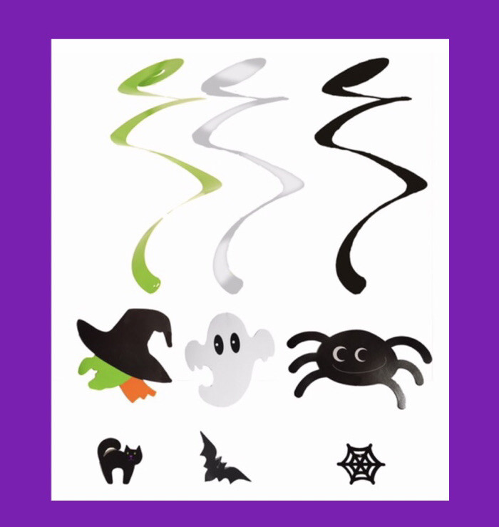 Halloween Hanging Spiral Spooky Creepy Decorations X 2