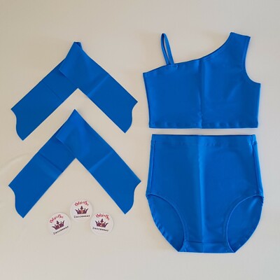 (#192) Alter 5/7 Freestyle Tanz Crop Top/Slip/Zubehör Electric Blue