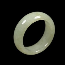 Certified Grade A 100 Natural Green Jadeite Jade Ring Size 5.5 / 16.1mm 04553