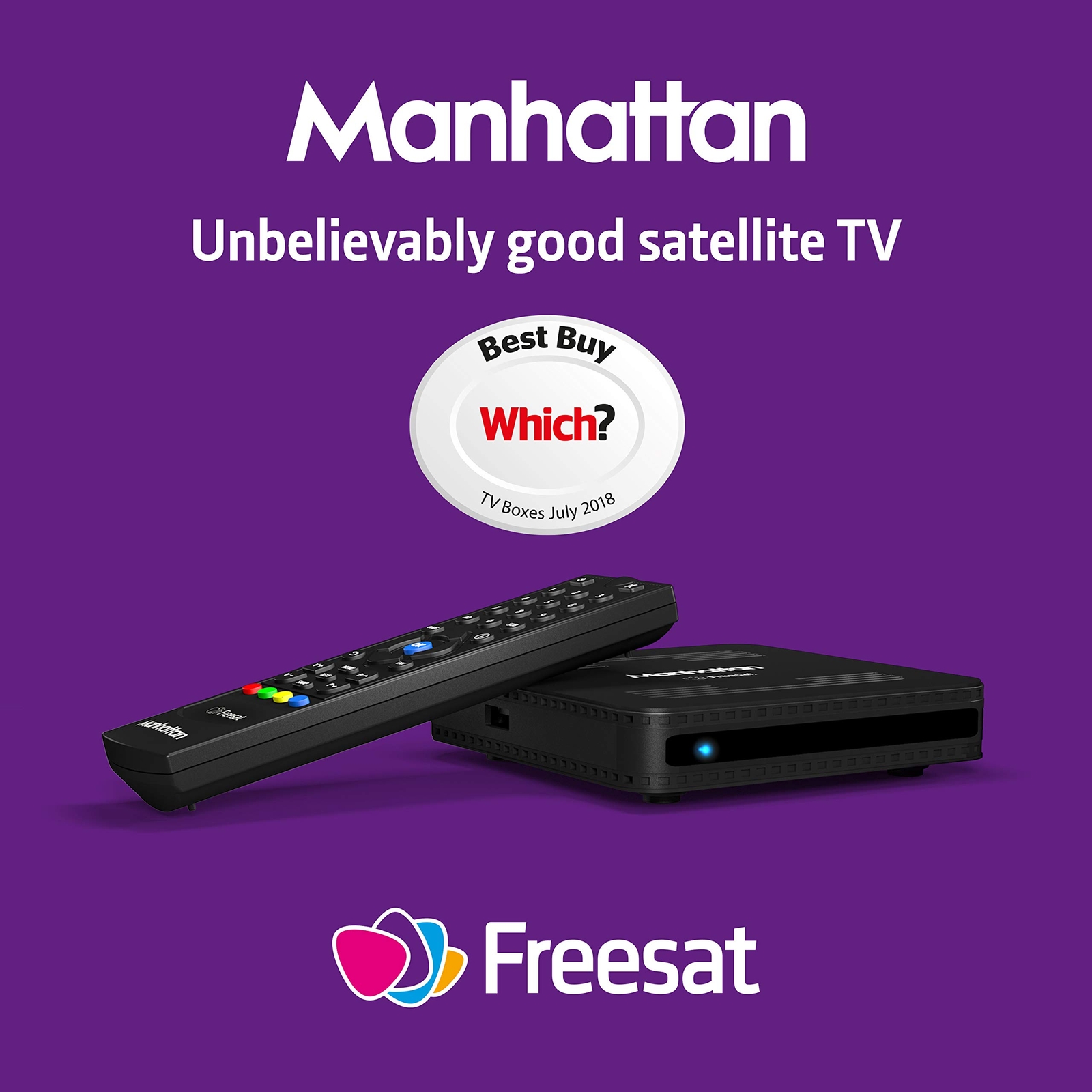 Manhattan SX Freesat HD Box Black Satellite Tv Receivers Freesat 200