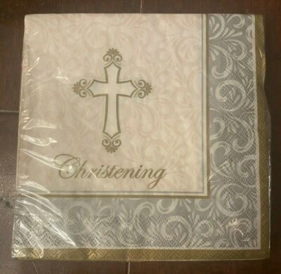 Divinity Christening Pattern16 3-Ply Luncheon Napkins Baptism - Image 1 of 2