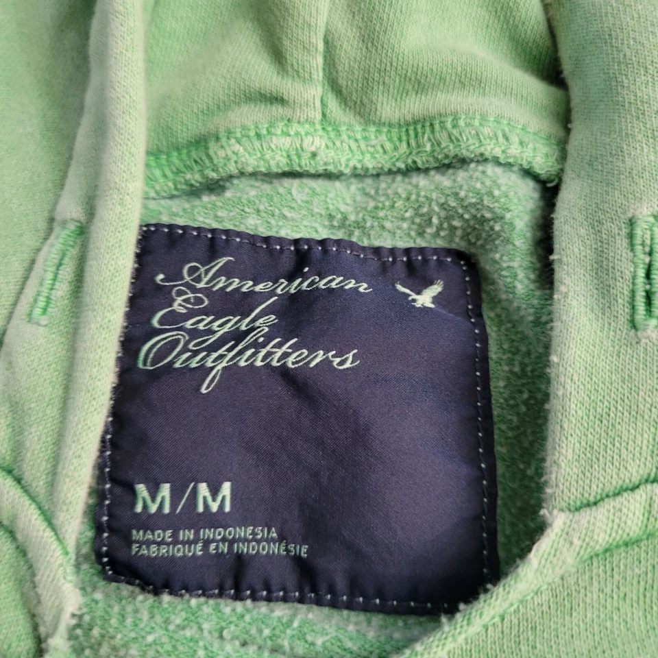 Sudadera American Eagle Mujer Mediana Verde Sudadera con Capucha Nueva York Destino Polar Foto 4 de 4