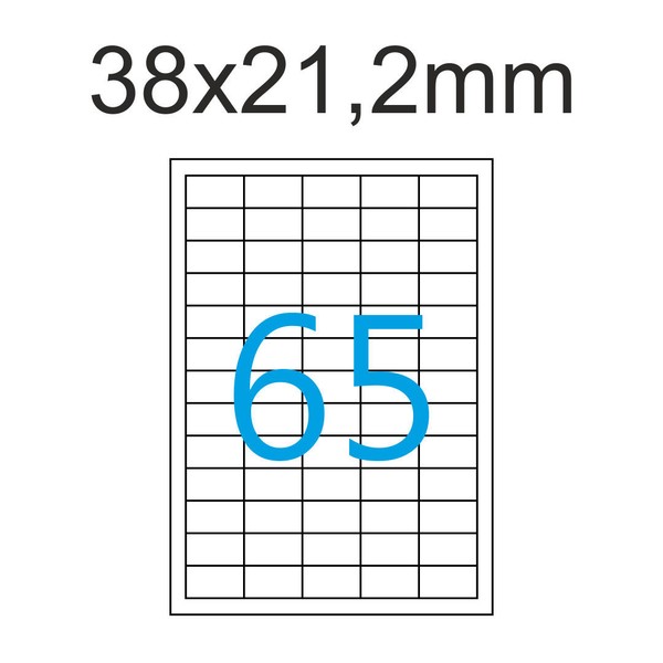 25 Blatt A4 Etiketten 38X21,2 Mm 1625 StüCk 38X21 Luma Vielzweck Aufkleber Weiß-image