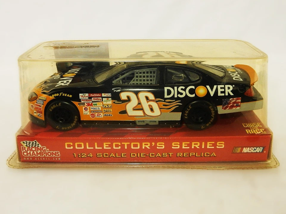 #26 NASCAR 1:24 Die Cast, Todd Bodine, Ford Taurus 2003, Discover Card, D-34 Foto 4 de 4