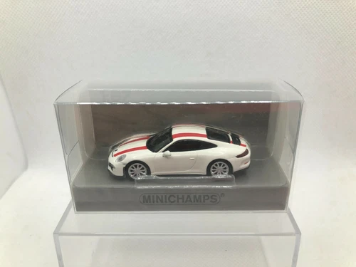 MINICHAMPS 1:87 PORSCHE 911 R 2016 WHITE AND RED LINES
