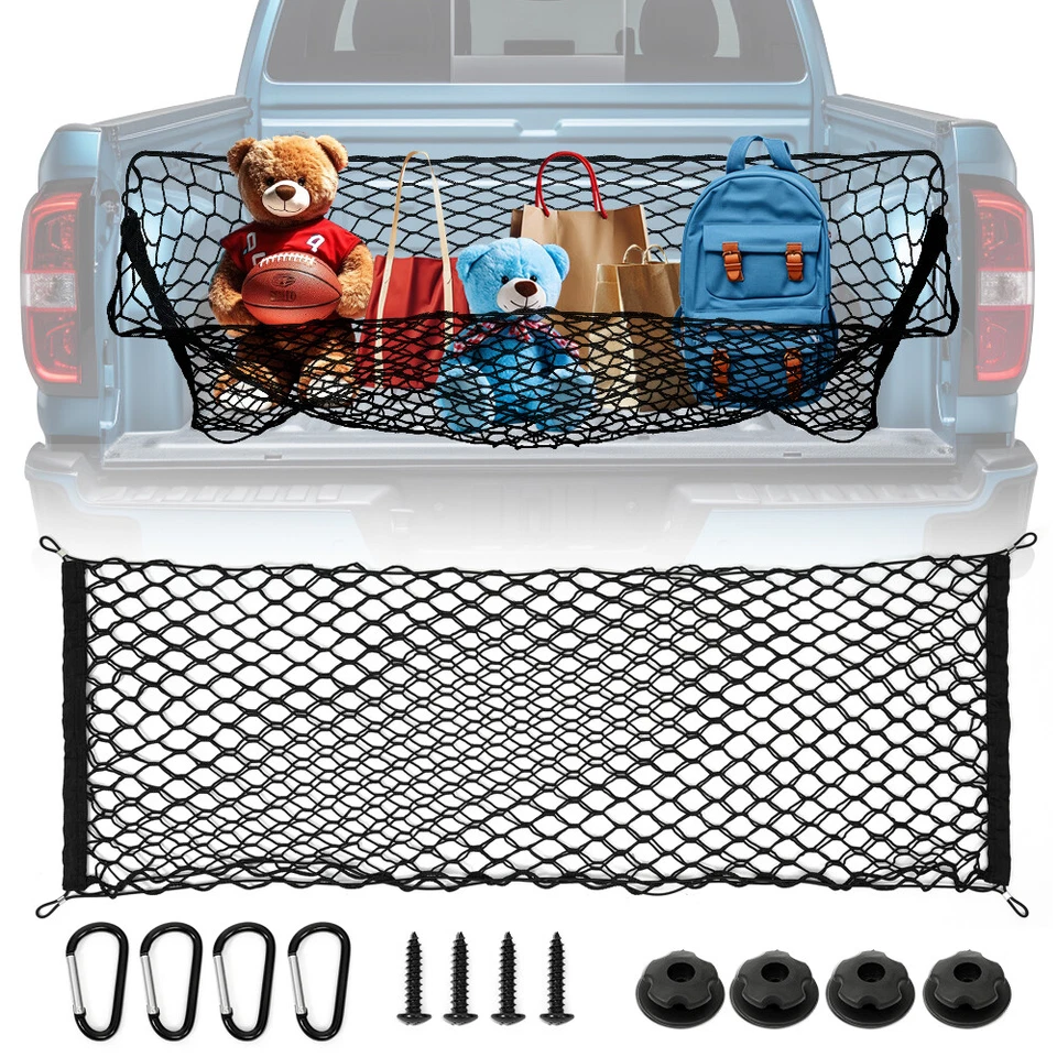 Envelope Style Trunk Cargo Net Storage Organizer For Ford Ranger Pickup Truck - Image 2 of 4