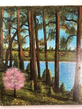 Картина Сосновий бір, акрил, оргаліт, ручна робота