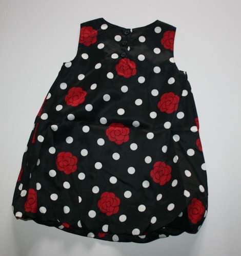 New Crazy 8 Girls 4T 4 year Satin Soft Polka Dots Roses Floral Bubble Hem Dress - Picture 2 of 2