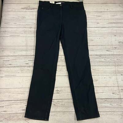 BRAX Mary Glamour Navy Straight Leg Slim Fit Pants Woman s Size 34 x 32 NEW