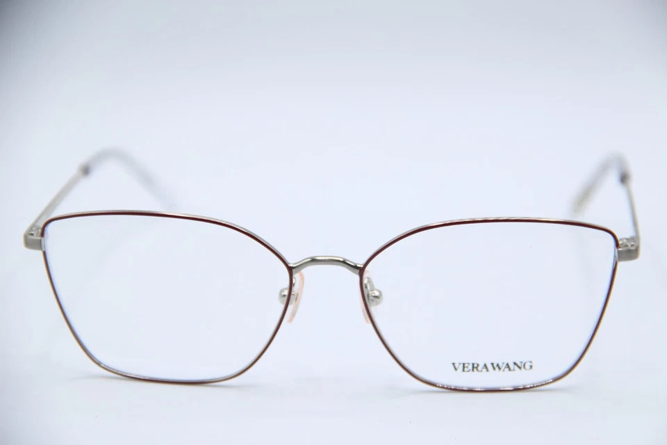 NUEVOS ANTEOJOS VERA WANG V574 SC ROJO PLATA METAL AUTÉNTICO MARCOS 55-15 Foto 2 de 4