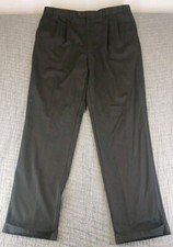 Chaps Dress Pants Men's Size W38xL34 Black Flat Front Casual Pure Wool