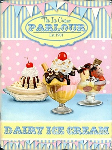 The Ice Cream Parlour small steel sign 200mm x 150mm