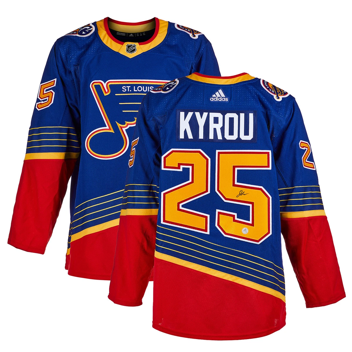 Jordan Kyrou Signed St. Louis Blues Adidas Auth. Third Jersey