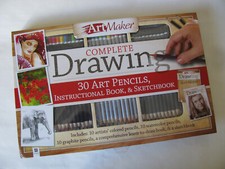 ArtMaker Complete Drawing 30 Art Pencils, Instructional Book,  Sketchbook 