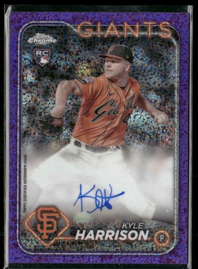 2024 Topps Chrome KYLE HARRISON #RA-KH Purple Speckle Auto #'d/299 Giants RC