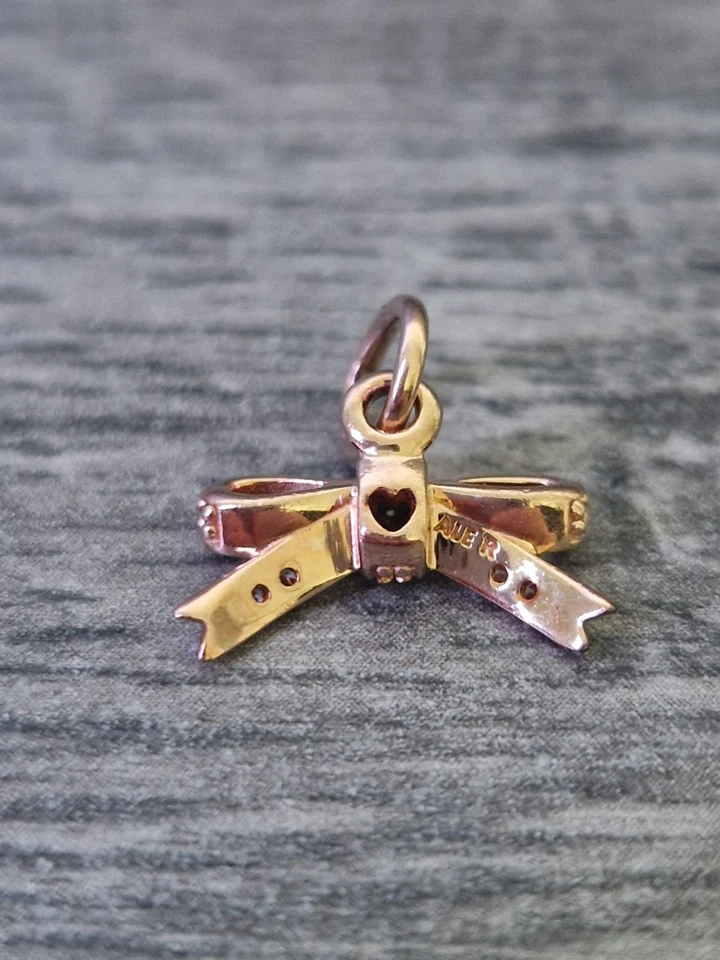 Pandora Rose Gold Pave Bow Dangle Charm - Image 4 of 4