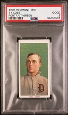 1909-11 T206 Piedmont 150 Ty Cobb Portrait Green PSA 2