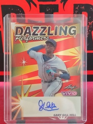 Gary Gill Hill 2024 Leaf Vivid Red Dazzling Performers Auto SP 8/8 Bookend Rays