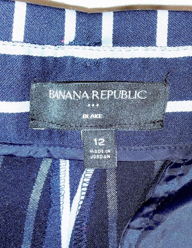 Women's Banana Republic "Blake" Pinstripe Pants w/Tie Matching Belt Size:12 Navy