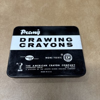 Prang Drawing Crayons Dixon Made In USA 8 Count Tin New Old Stock