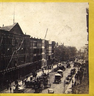 1865 STEREOVIEW PHOTO ABRAHAM LINCOLN FUNERAL PROCESSION IN NEW YORK CITY #1