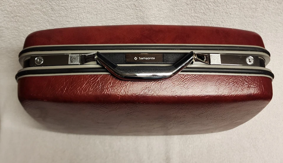 "Maleta rígida de 19"" Samsonite Silhouette de colección equipaje granate rojo sin llave" Foto 2 de 4
