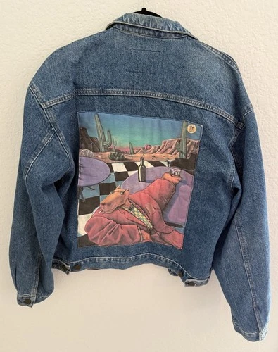 Vintage 90s Markus Pierson No Ordinary Coyote Denim Jacket Artwear USA Size M image 2