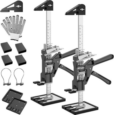 Labor Saving Arm Jack 2 Pack, Load Bearing 440 lb Metal Lifter Height Adjustment