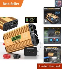 2000 Watt Inverter 12V DC to 110V/120V AC, Pure Sine Wave Inverter for Truck/...