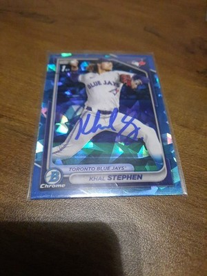 Khal Stephen Signed IP Autograph 1st Bowman Sapphire Card Cleveland Guardians