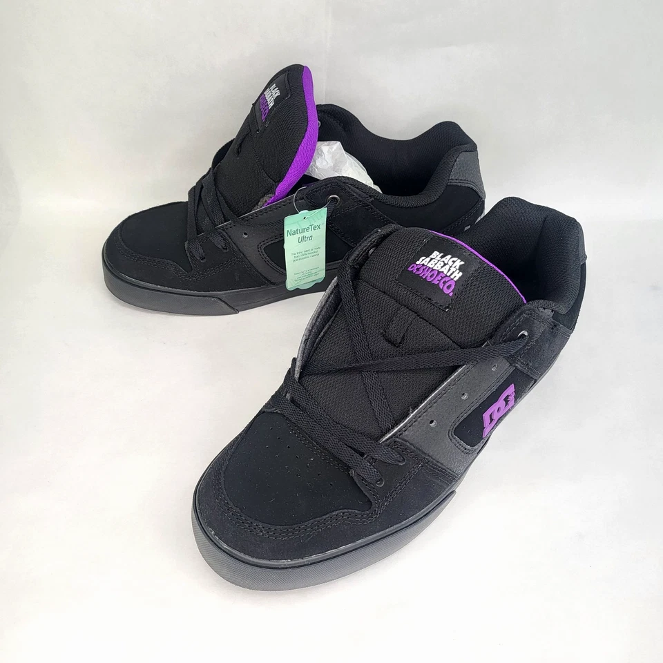 DC Shoes BLACK SABBATH Kali Skate Shoes Black Purple Size 11.5 Mens NEW Leather - Image 3 of 4