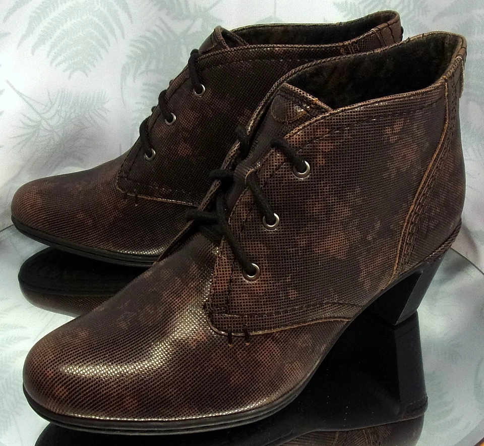 ROCKPORT COBB HILL BOTAS RASHEL MARRÓN CUERO CHUKKA BOTAS ZAPATOS MUJER TALLA 8.5 M Foto 3 de 4