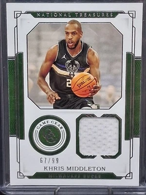 2020-21 National Treasures Khris Middleton Game Gear Jersey Patch Bucks /99 - Bild 1 von 4