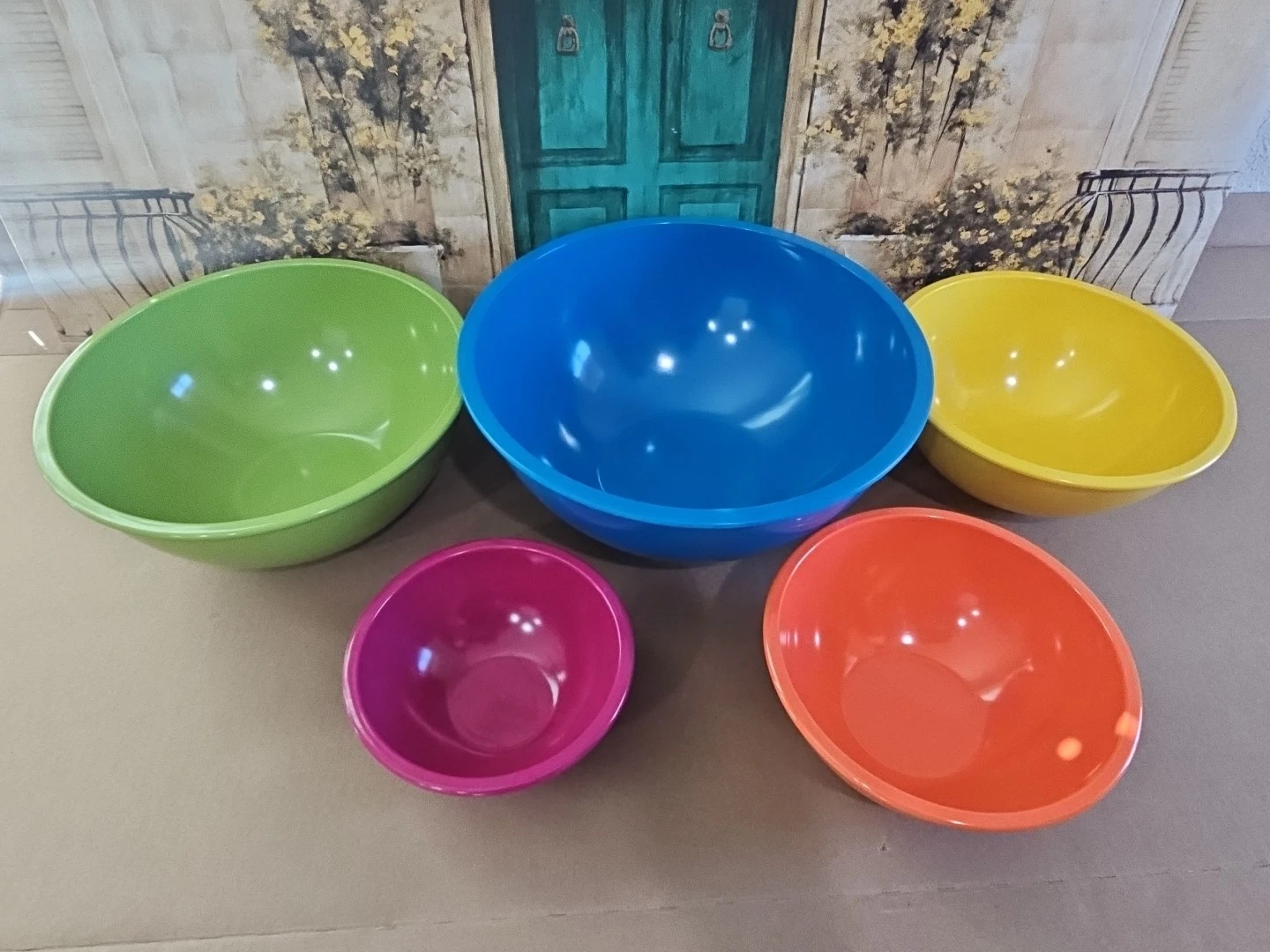 Set of 5 ZAK! Designs Melamine Colorful Nesting Bowls