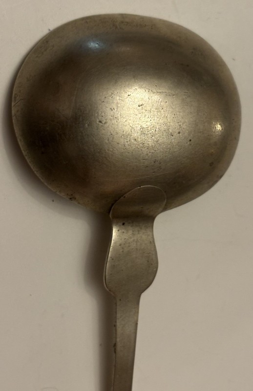 Fiddle Coin Silver Sauce Ladle, E. Lee, 6 5/8” Long, Early 1800’s Rare
