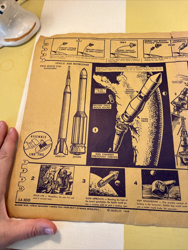 Vintage 1962 NORSID paper book cover Rocket SPACE RACE Shuttle Moon Astronaut - Bild 2 von 9