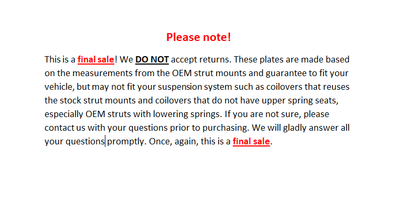 SPECIAL LISTING Camber Kit Plates 09-13 Toyota Corolla for