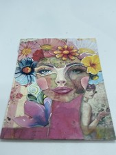 ACEO Original Mixed Media – Floral Crown Portraits #100– ATC by Tehillah 