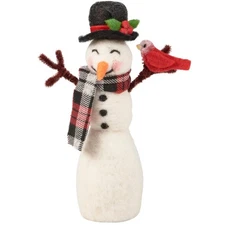 Primitives by Kathy Felt Snowman w Cardinal Critter Christmas Holiday Mouse Gift