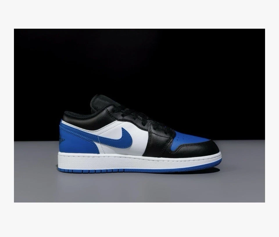 Nike Jordan Big Kid's Air 1 Low White Royal Blue Black White (553560 140) 5 5