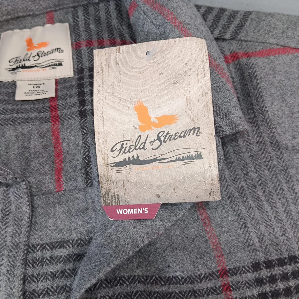 Camisa a Cuadros de Franela Peso Medio Field + Stream Heritage Gris L Suave Cálida Exterior  Foto 4 de 4