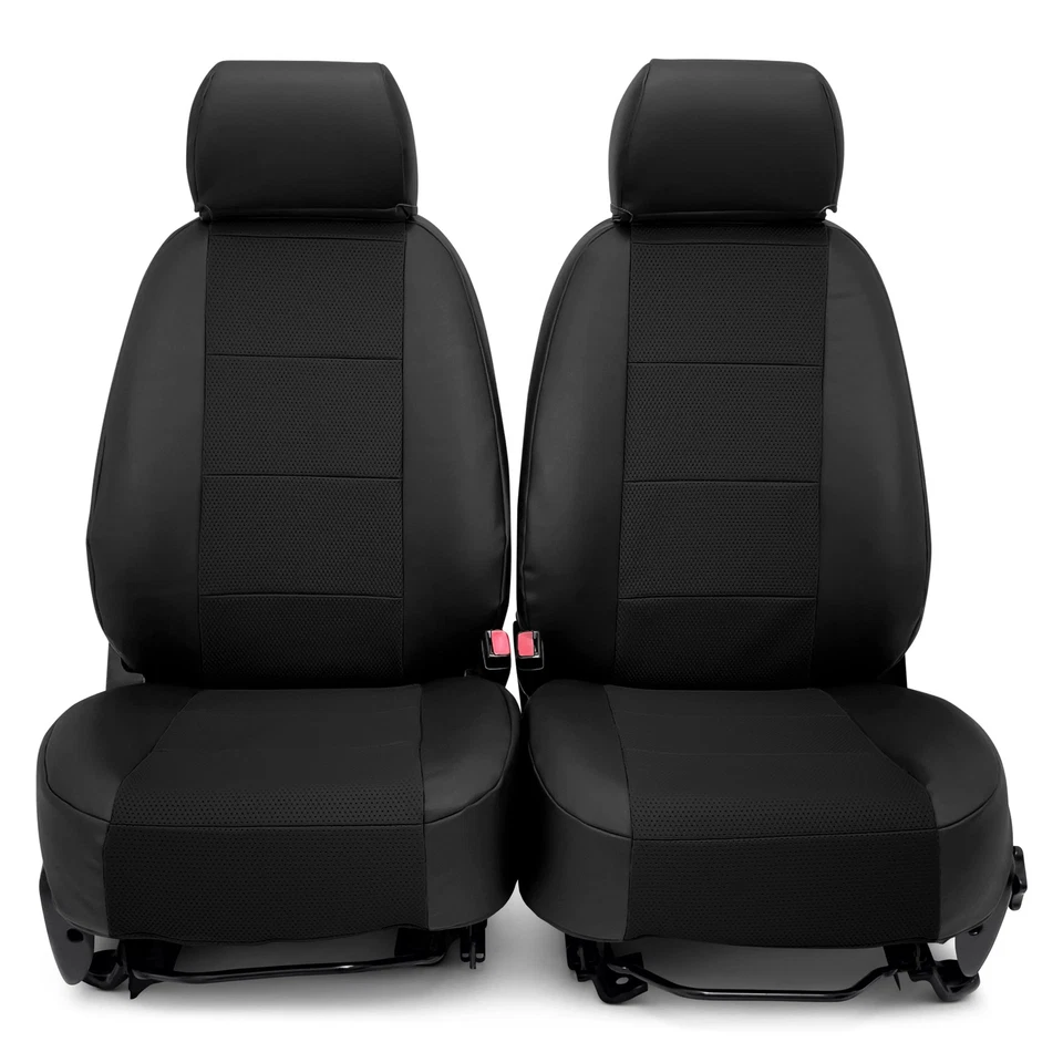 For Ford Mustang 15-20 Retro Weave 1st Row Black & Black Custom Seat Covers Foto 2 de 4
