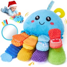 hahaland Baby Sensory Toys 3-6 Month - 15 in 1 Soft Tummy Time Toy with Crinkle