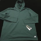 Adidas Golf Hoodie Performance -XL- Wind Hood 1/4 Zip Pullover Green Textured