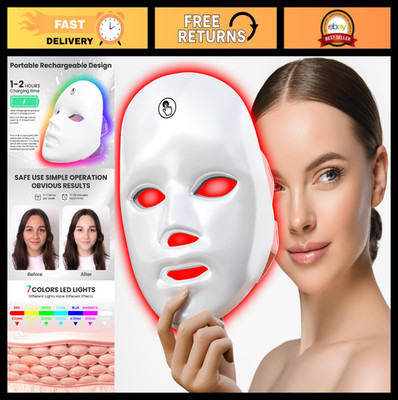 7-in-1 LED Red Light Therapy Facial Mask - Skin Care for Home & Salon Use