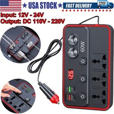 150W Car Power Inverter 12V 24V to DC 110V 220V Car Charger Adapter 2USB 3Socket