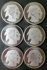 Lot of Six MM 1oz Silver Buffalo Rounds