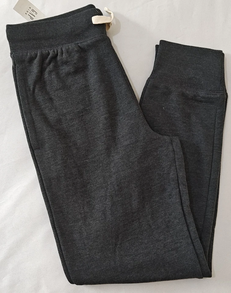 Pantalones deportivos Gap Boys de vellón con logotipo talla XL gris carbón con cordón ~ Nuevos Foto 4 de 4
